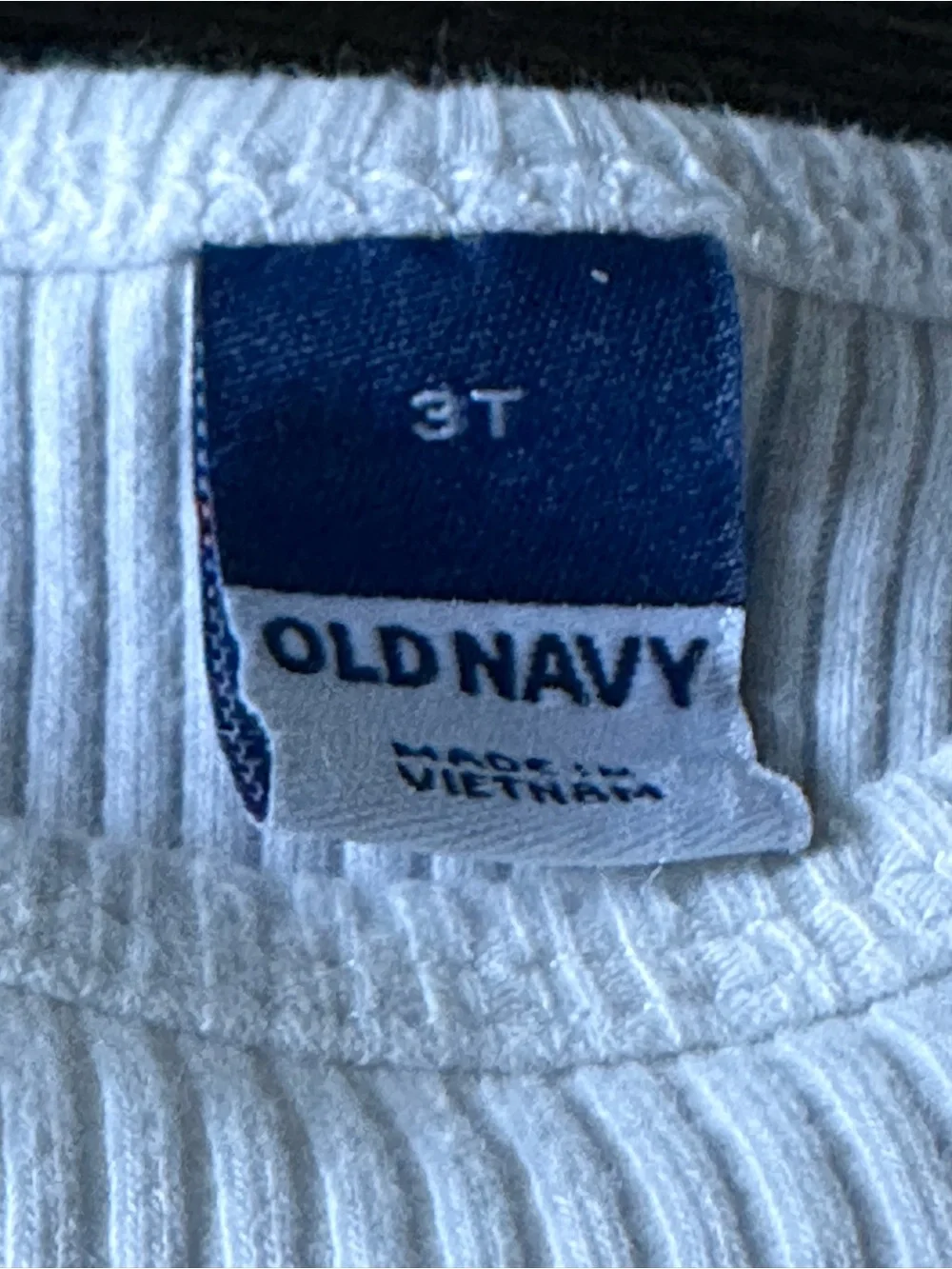 Old Navy White Ribbed Long-Sleeve Tee for Kids